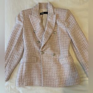 Zara Pink Plaid Blazer